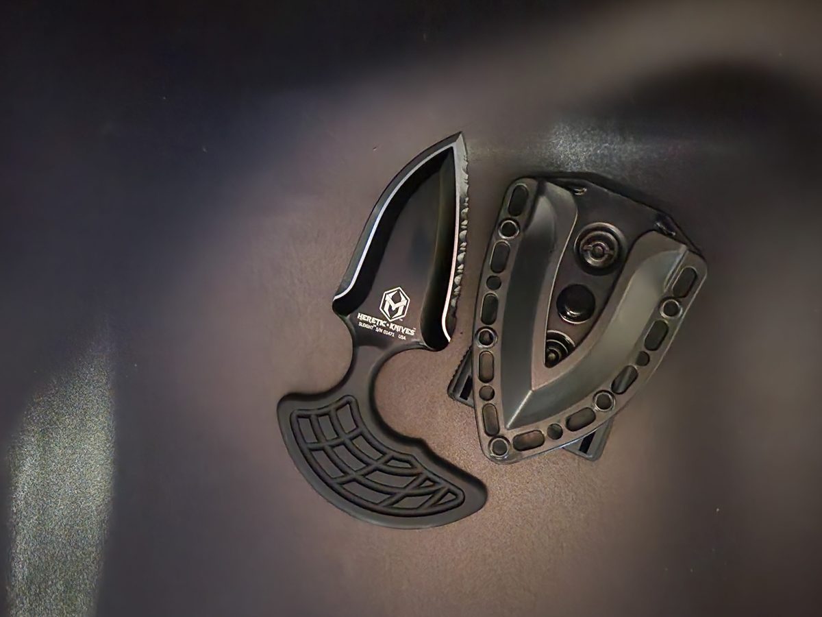 Heretic Knives Sleight Modular Push Dagger Stonewash Serrated Black ...