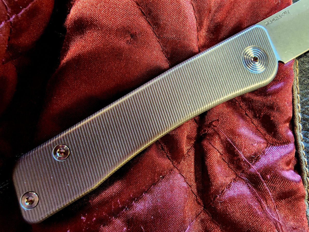 Tactile Knife Co. Bexar Titanium Slip Joint 2.8" Stonewashed MagnaCut