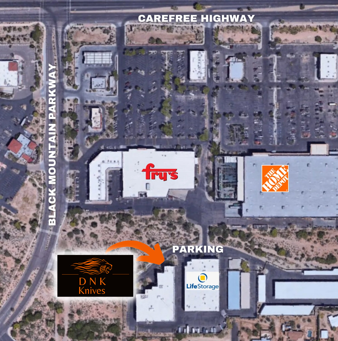 Map of where DNK Knives in Cave Creek is located